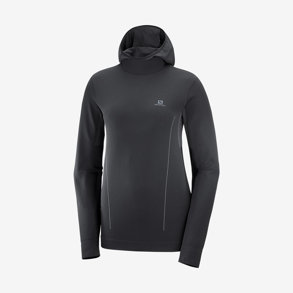 Black Women's Salomon ESSENTIAL SEAMLESS Midlayers | 869-KNYFCE