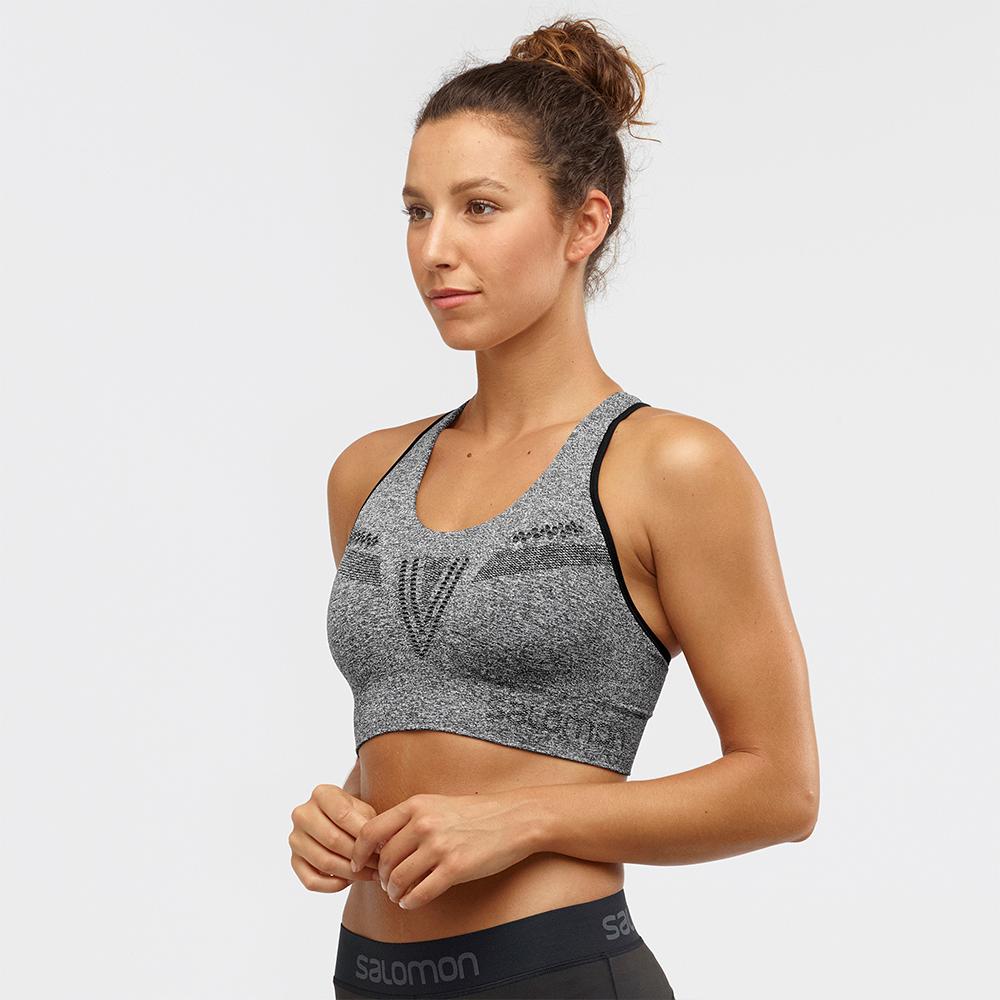 Black Women's Salomon MOVEON W Sport Bra | 053-LUGFBS