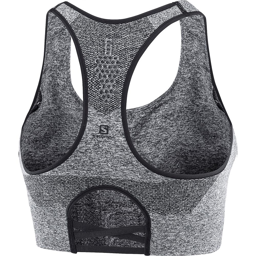 Black Women's Salomon MOVEON W Sport Bra | 053-LUGFBS