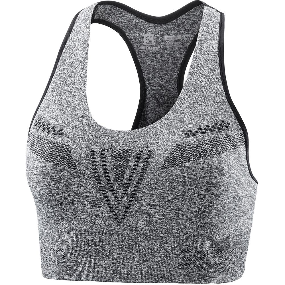 Black Women\'s Salomon MOVEON W Sport Bra | 053-LUGFBS