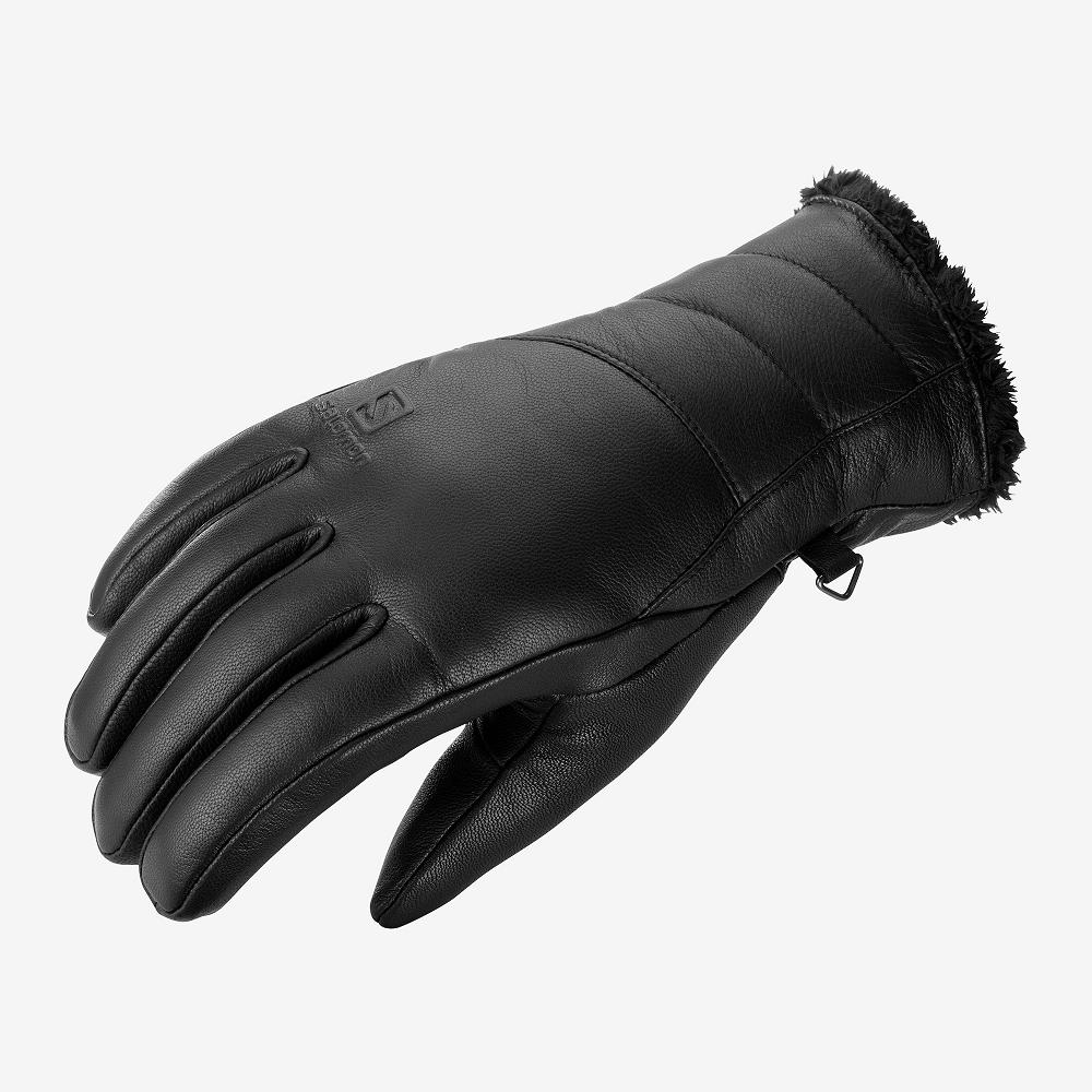 Black Women's Salomon NATIVE W Gloves | 076-UJPKBA