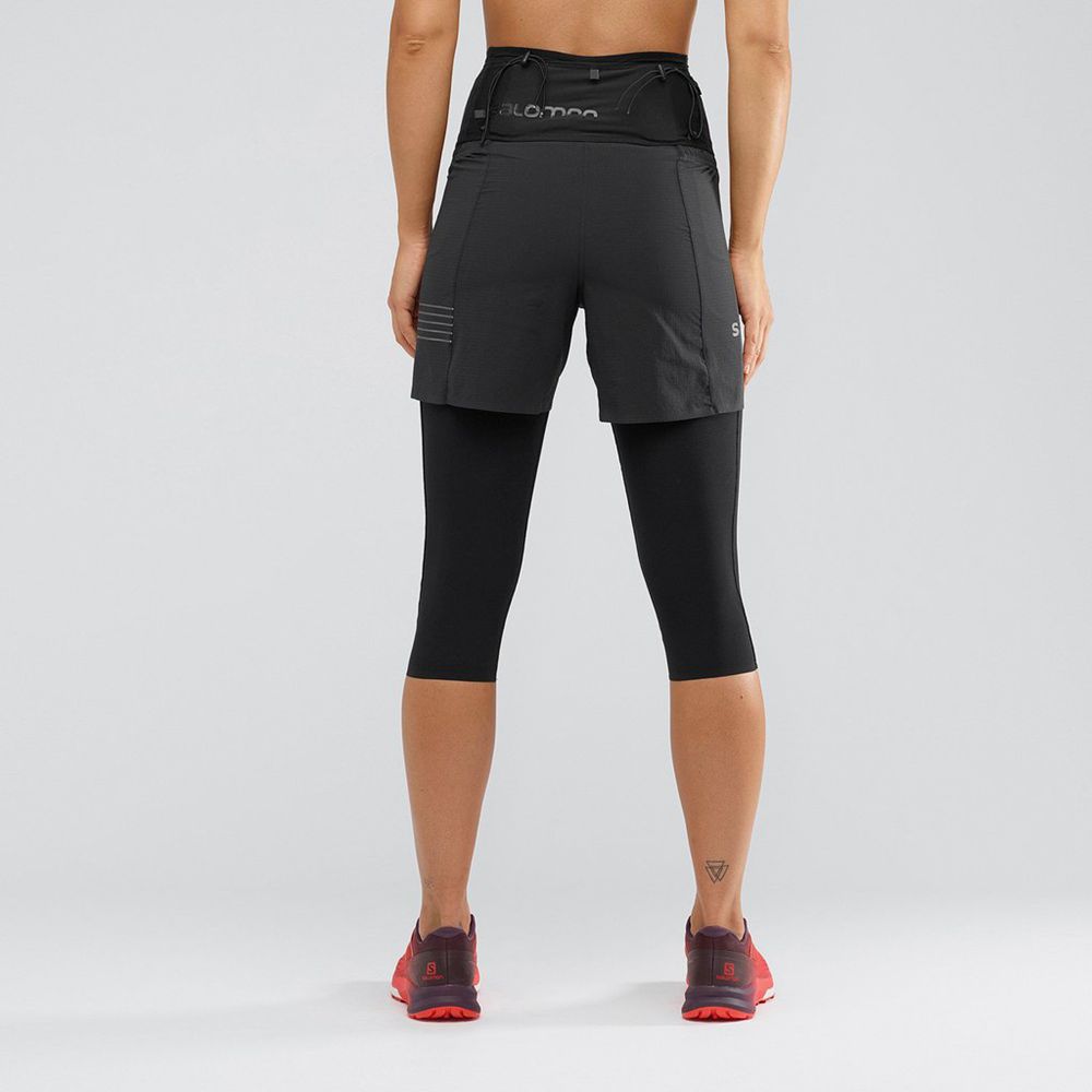 Black Women's Salomon S/LAB Shorts | 426-KFTQJM