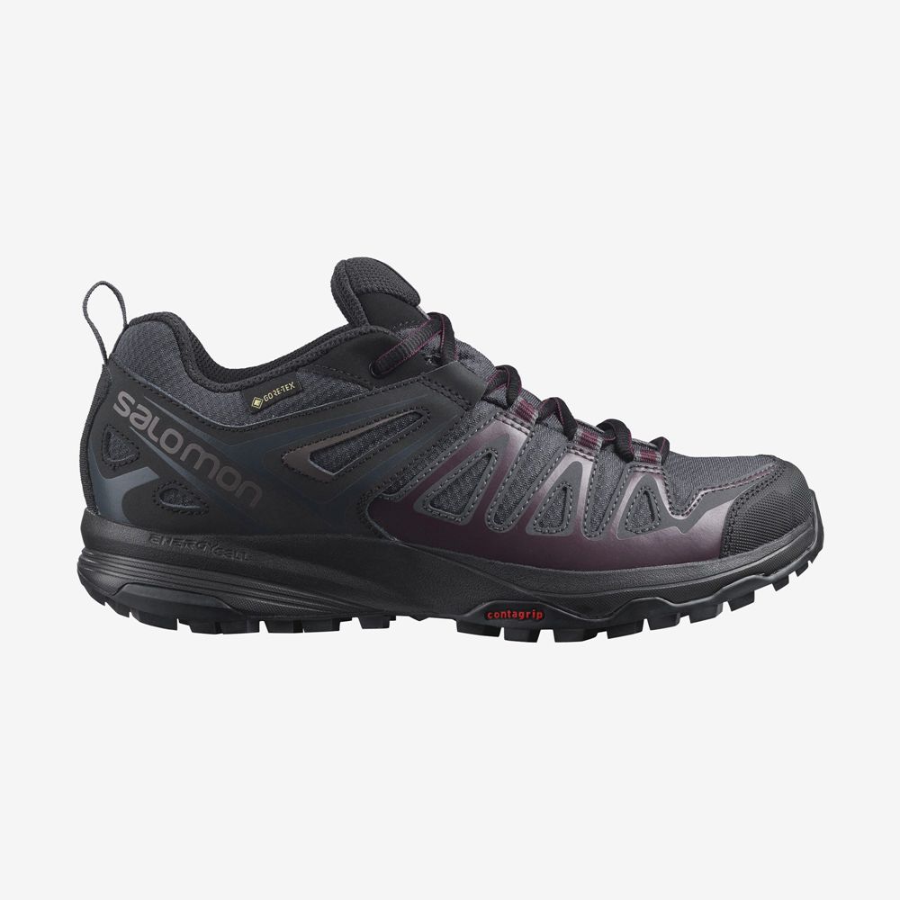 Black Women\'s Salomon X CREST GORE-TEX Hiking Shoes | 572-ZAJLBW