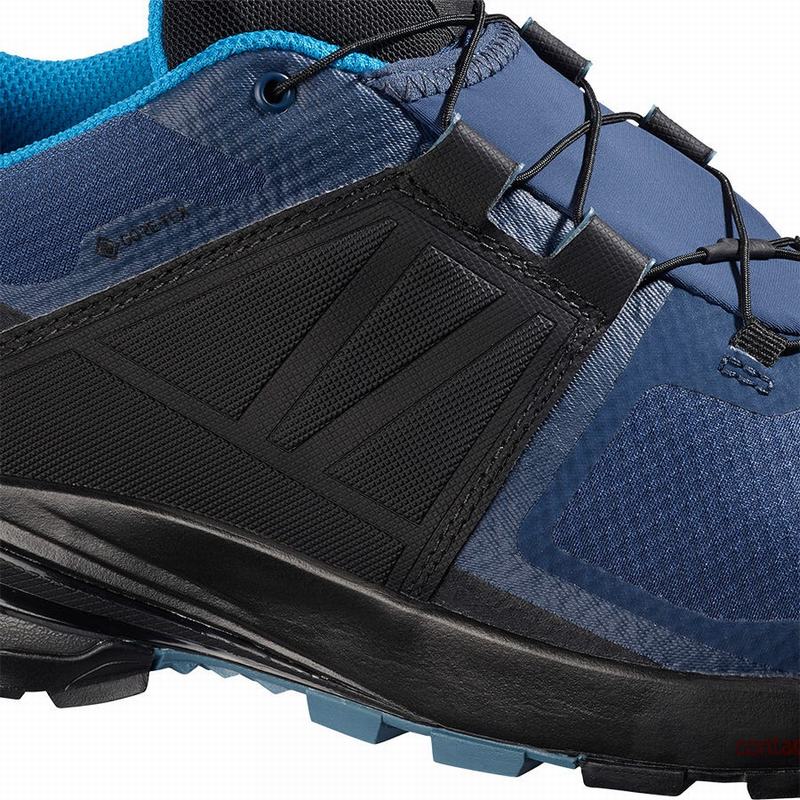 Blue / Black Men's Salomon XA WILD GORE-TEX Trail Running Shoes | 714-LFPHQX