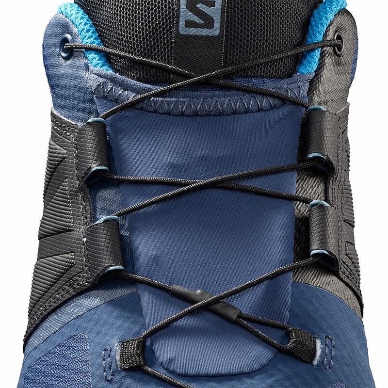 Blue / Black Men's Salomon XA WILD GORE-TEX Trail Running Shoes | 714-LFPHQX