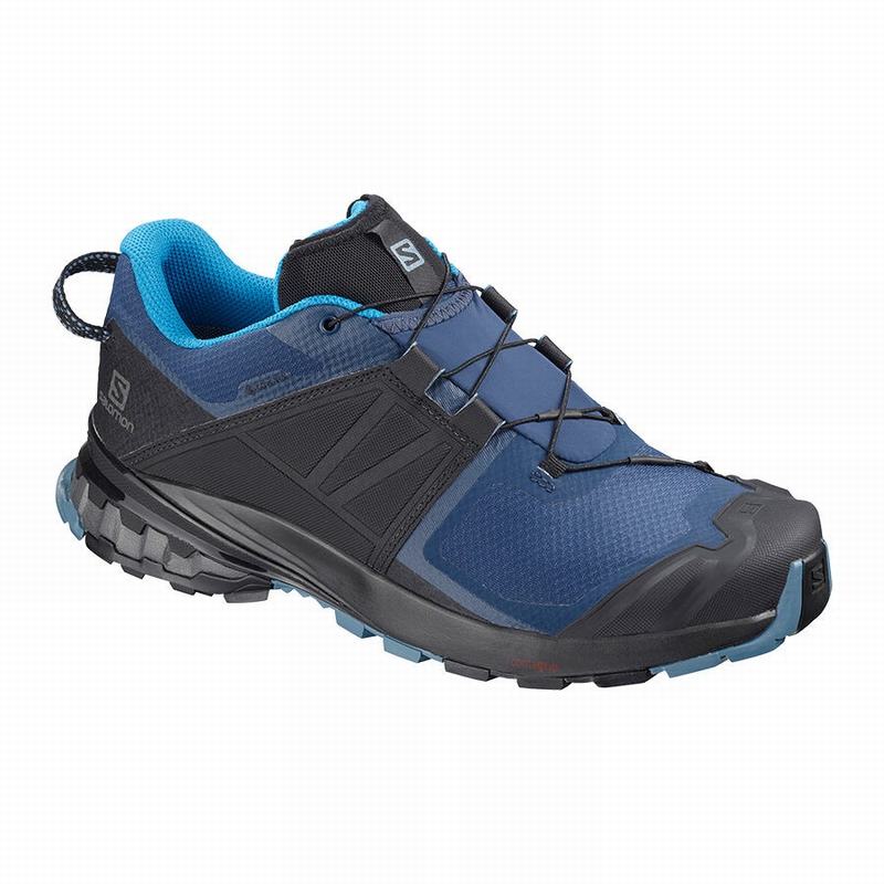 Blue / Black Men\'s Salomon XA WILD GORE-TEX Trail Running Shoes | 714-LFPHQX