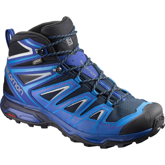 Blue / Black Men\'s Salomon X ULTRA 3 MID GTX Hiking Shoes | 963-NBZRCK