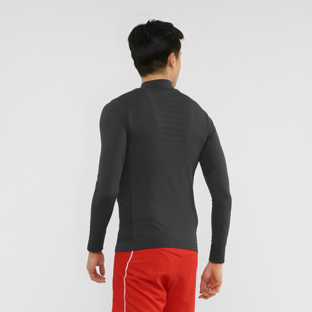 Blue Men's Salomon EXPLORE SEAMLESS HALF ZIP Midlayers | 983-TBJOZU