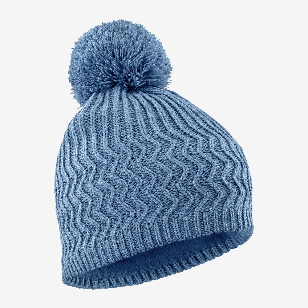 Blue Men's Salomon KUBA Beanie | 406-NEYCTU