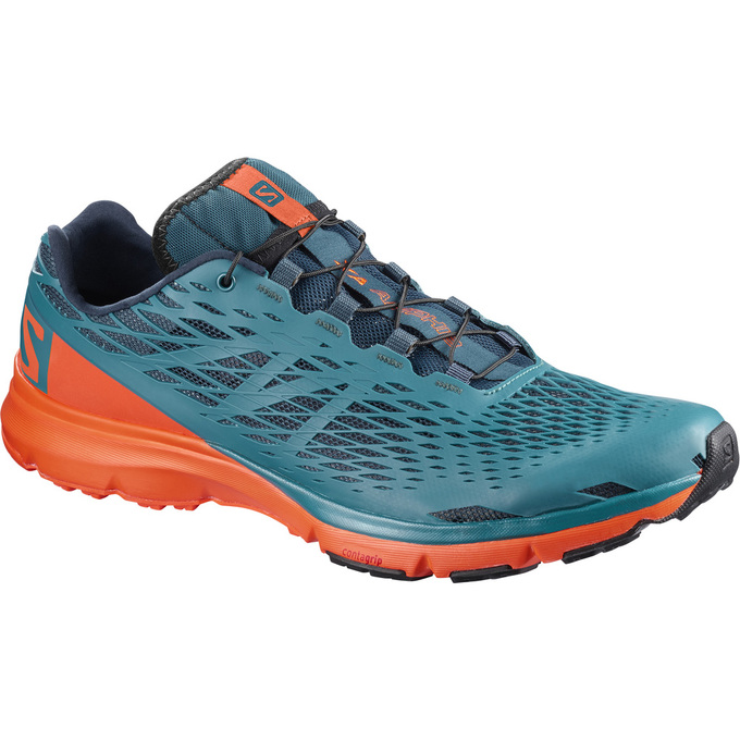 Blue / Orange Men\'s Salomon XA AMPHIB Running Shoes | 143-ZQJAHD