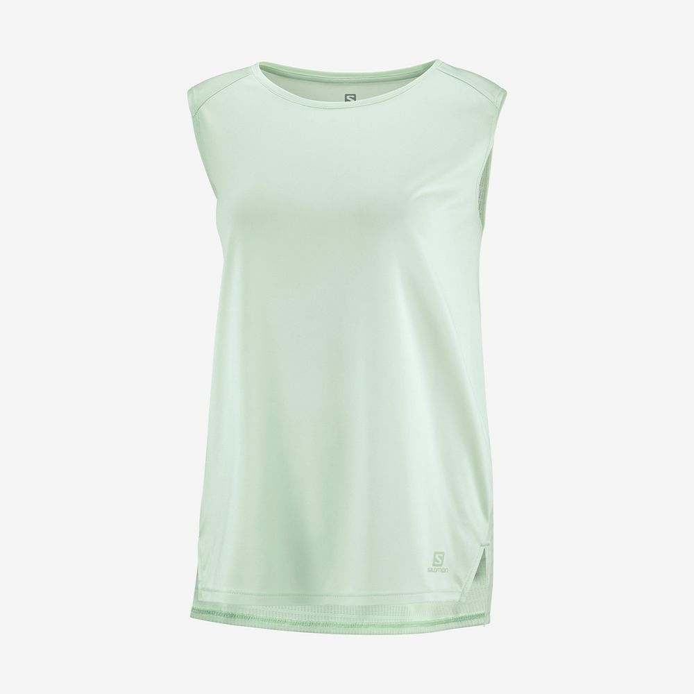 Blue Women's Salomon OUTLINE SUMMER Tank | 048-AFYGRN