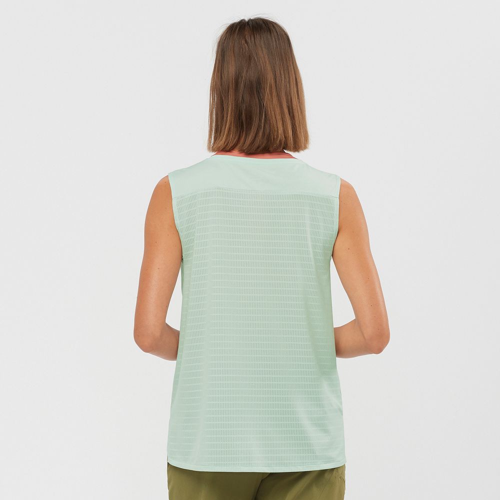 Blue Women's Salomon OUTLINE SUMMER Tank | 048-AFYGRN