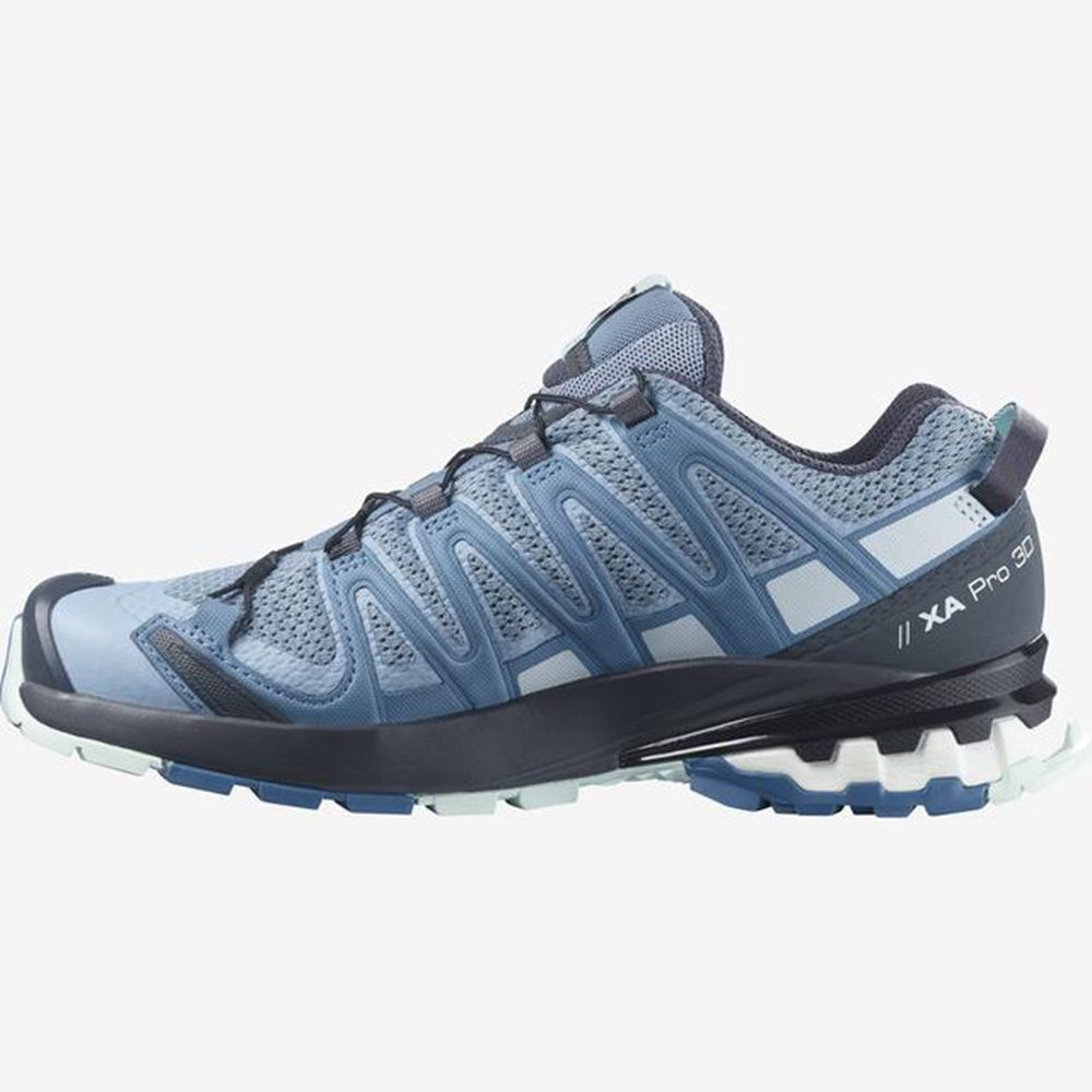 Blue Women's Salomon XA PRO 3D V8 Hiking Shoes | 820-EKXWMU