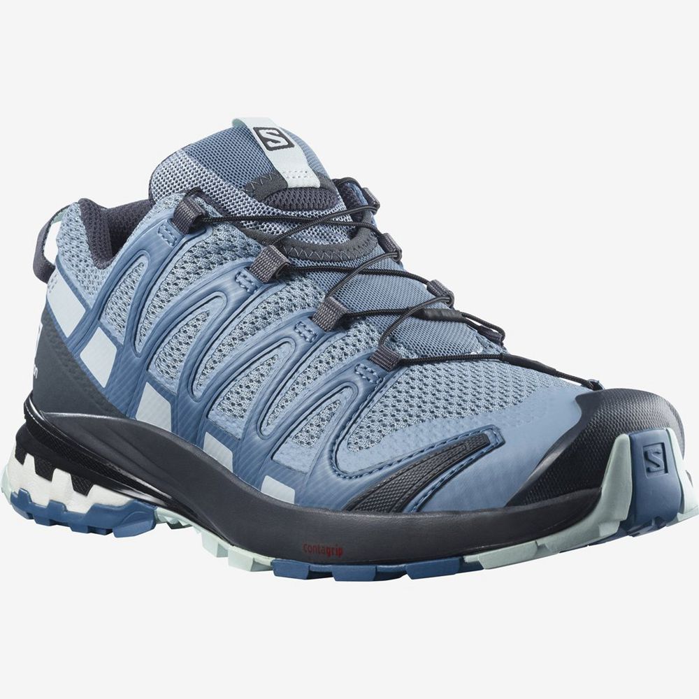 Blue Women's Salomon XA PRO 3D V8 Hiking Shoes | 820-EKXWMU