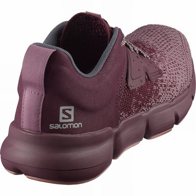 Burgundy / Dark Red Women's Salomon PREDICT SOC W Road Running Shoes | 647-FLNZAY