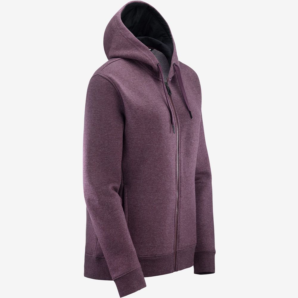 Burgundy Women's Salomon ESSENTIAL WARM Jacket Hoodie Midlayers | 512-RPATEF