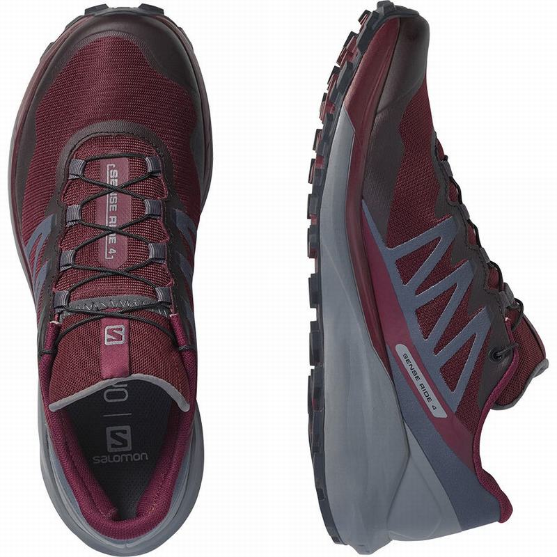 Burgundy Women's Salomon SENSE RIDE 4 Trail Running Shoes | 768-TCDMUY