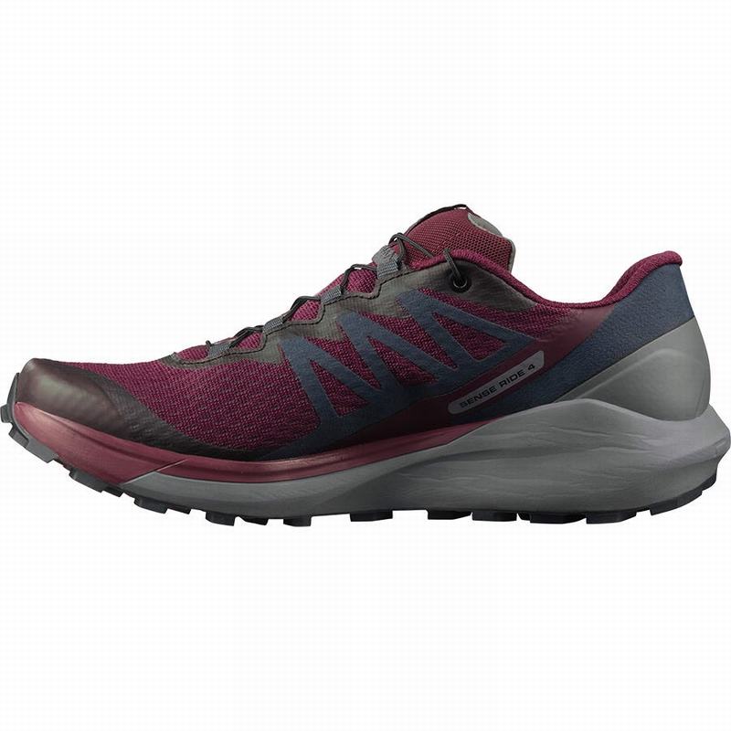 Burgundy Women's Salomon SENSE RIDE 4 Trail Running Shoes | 768-TCDMUY