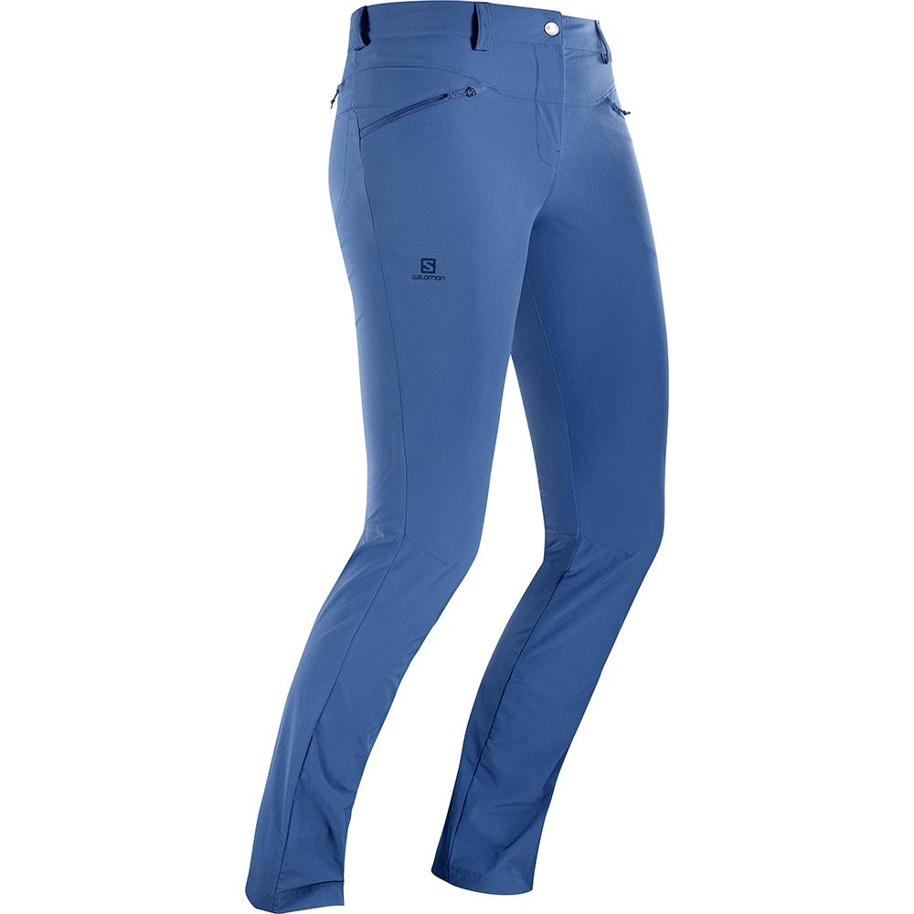 Dark Denim Women's Salomon WAYFARER STRAIGHT LT W Pants | 197-VYKLDQ