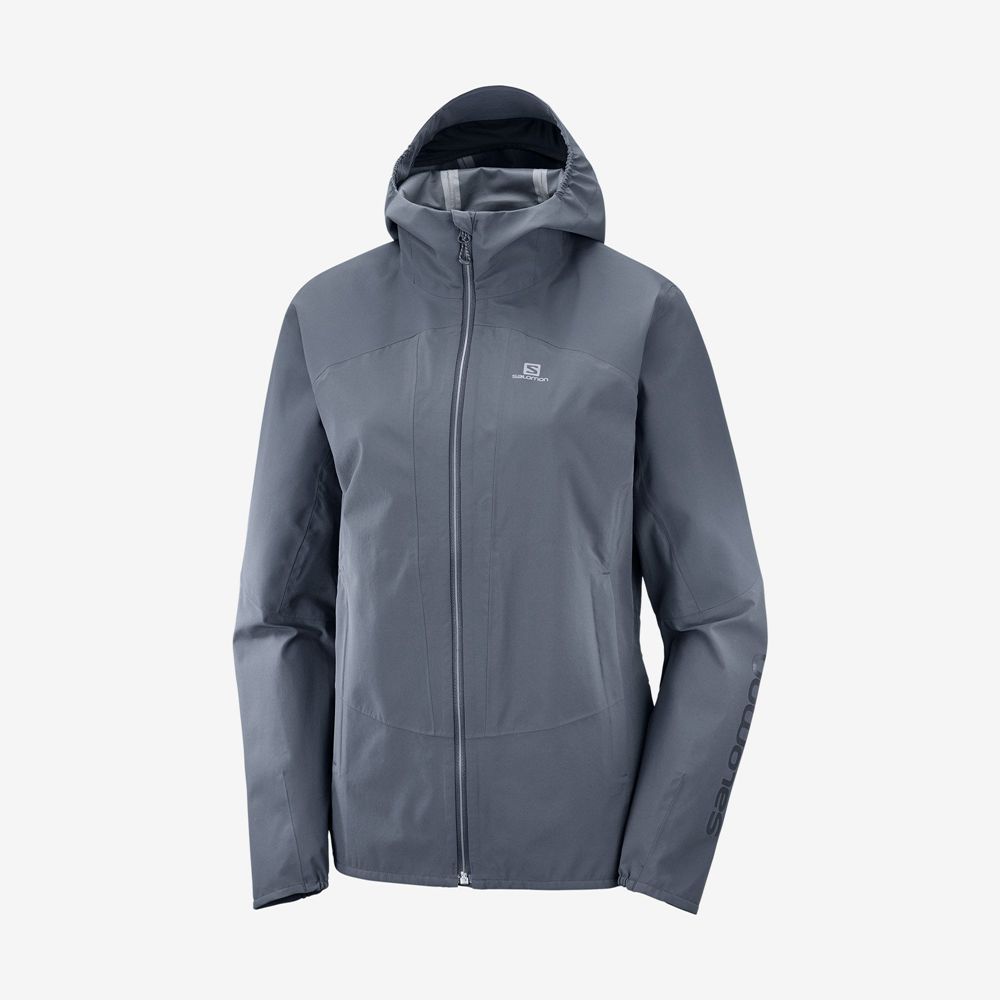 Dark Gery Women's Salomon OUTLINE W Waterproof Jackets | 256-YLHRQX