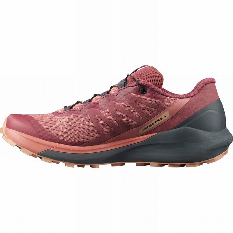 Dark Red Women's Salomon SENSE RIDE 4 Running Shoes | 430-FPQEZR