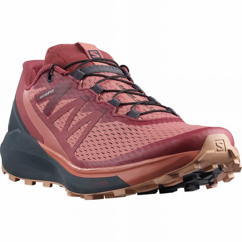 Dark Red Women's Salomon SENSE RIDE 4 Running Shoes | 430-FPQEZR