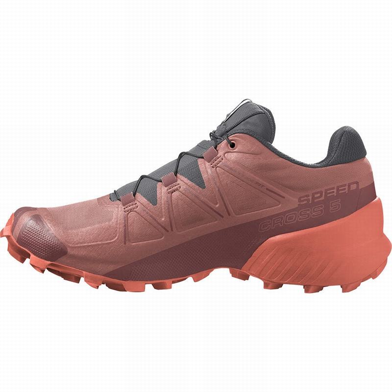 Dark Red Women's Salomon SPEEDCROSS 5 Trail Running Shoes | 820-JYSOVP