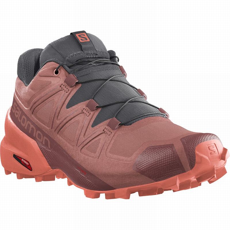 Dark Red Women's Salomon SPEEDCROSS 5 Trail Running Shoes | 820-JYSOVP