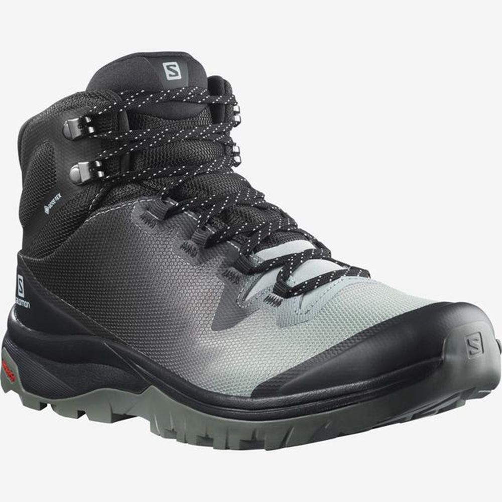 Gray Women's Salomon VAYA MID GTX Hiking Shoes | 345-HXILPC