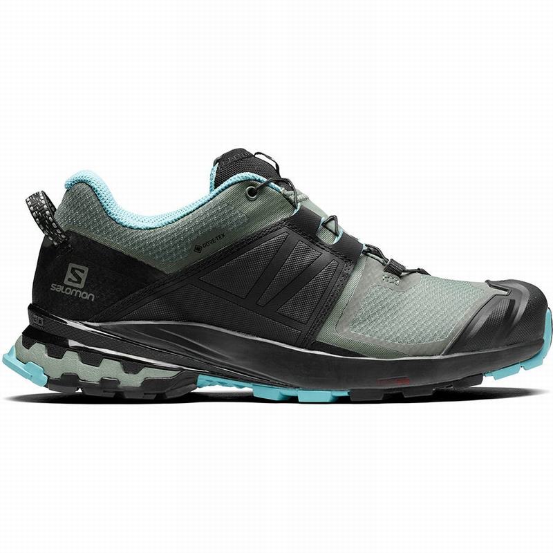 Green / Black Women's Salomon XA WILD GORE-TEX Trail Running Shoes | 609-NXTYBO