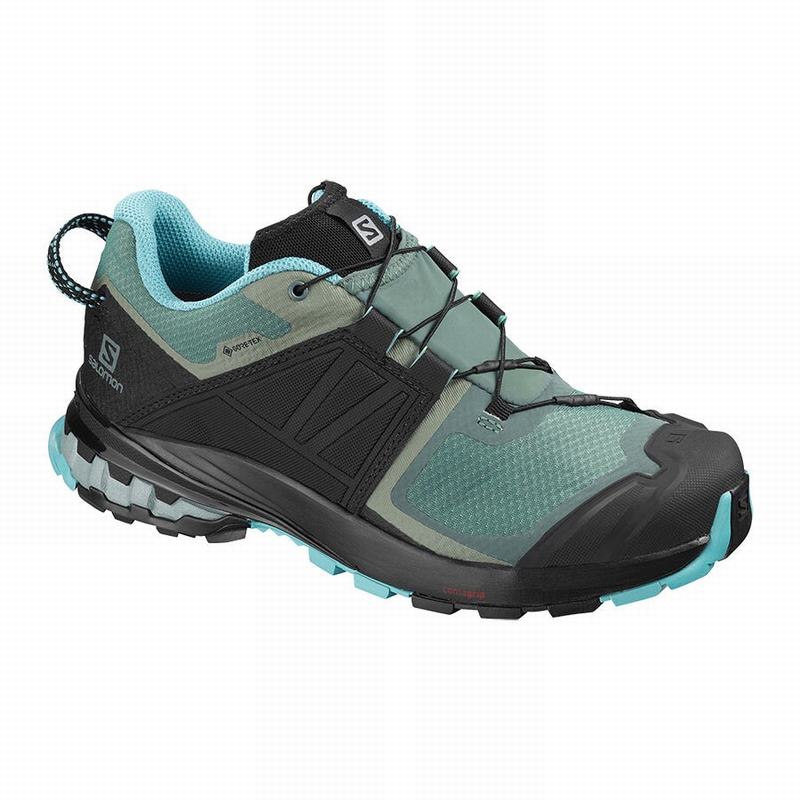 Green / Black Women\'s Salomon XA WILD GORE-TEX Trail Running Shoes | 609-NXTYBO