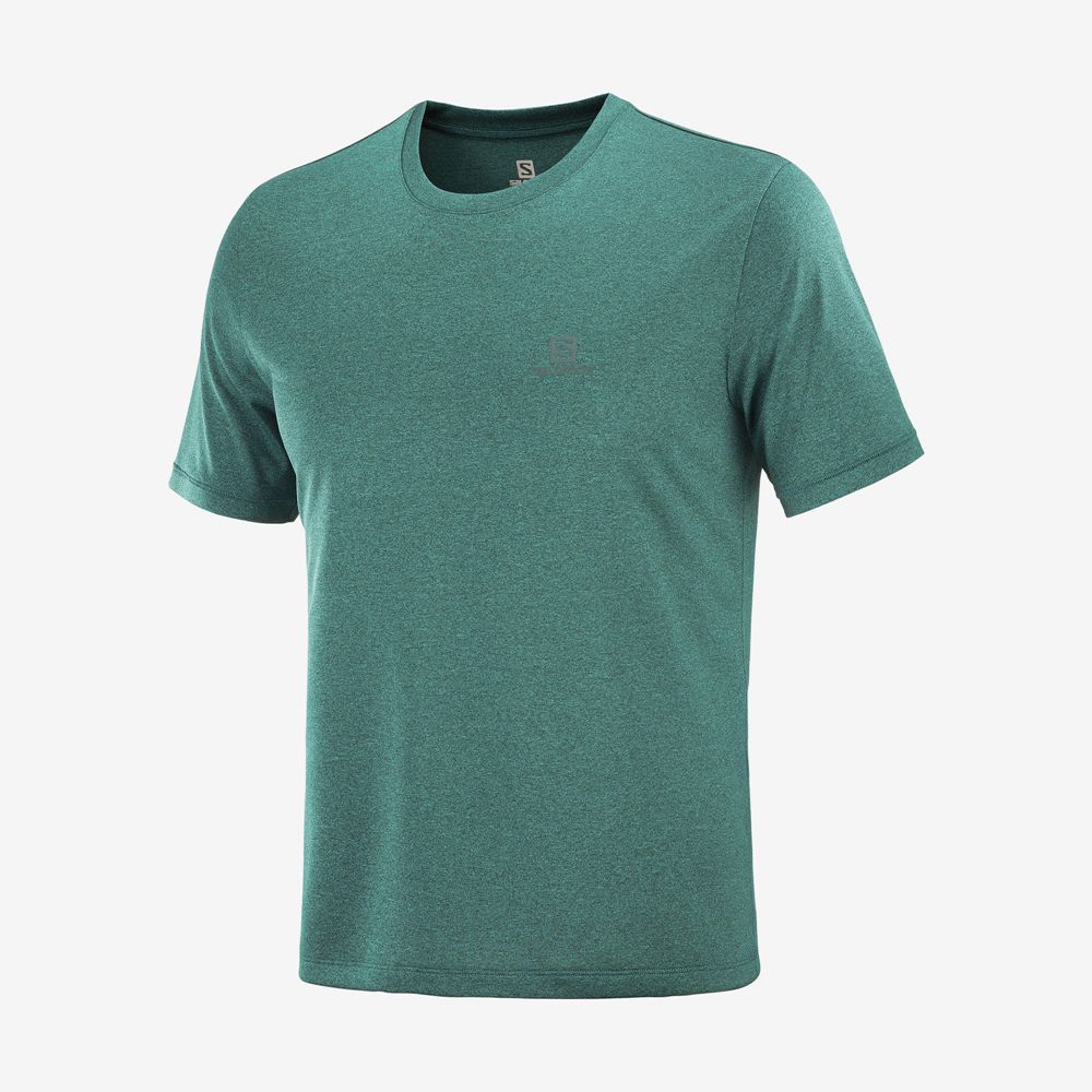 Green Men's Salomon EXPLORE M Short Sleeve T Shirts | 267-WTQHUK