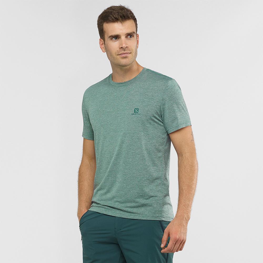 Green Men's Salomon EXPLORE PIQUE SS M T Shirts | 658-PQIGAK