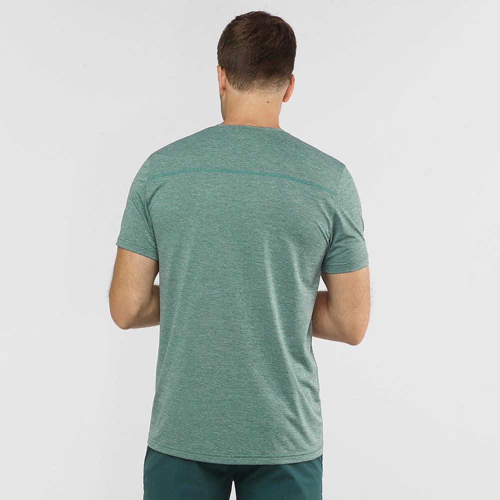 Green Men's Salomon EXPLORE PIQUE SS M T Shirts | 658-PQIGAK