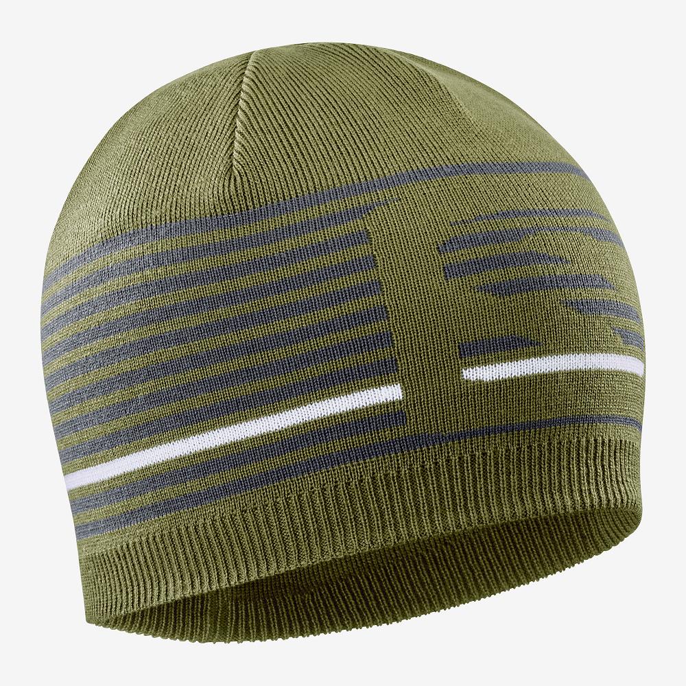 Green Men\'s Salomon FLATSPIN Beanie | 391-YMNUQX