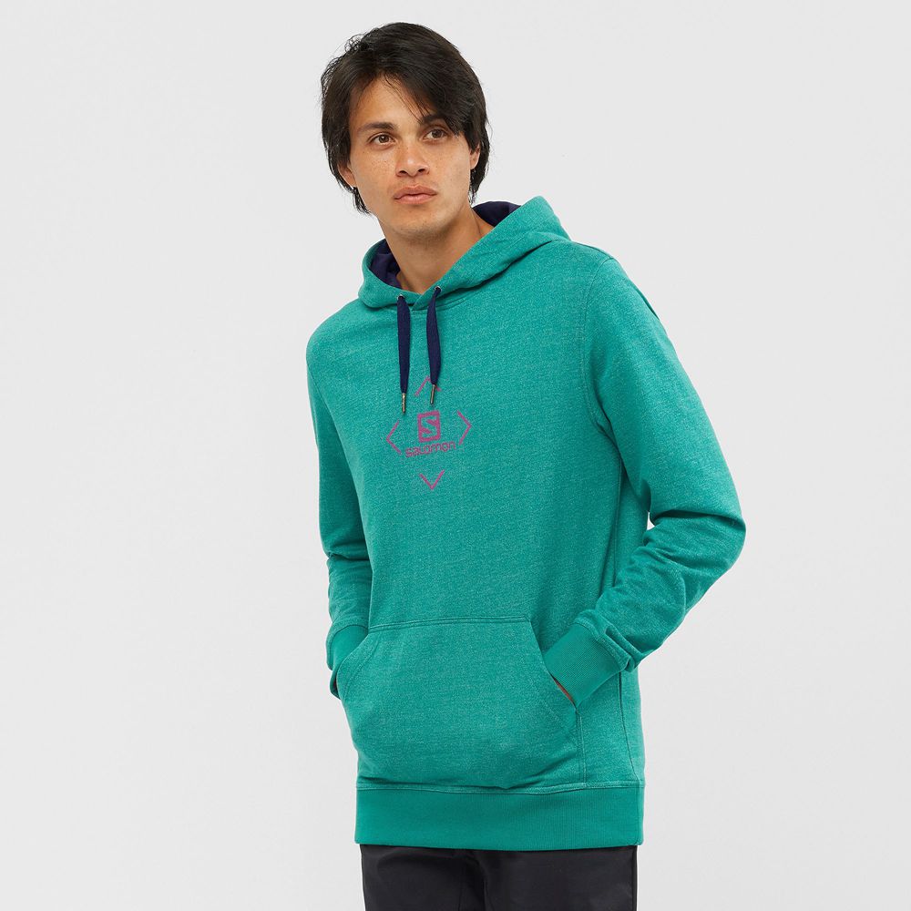 Green Men\'s Salomon SHIFT HOODIE M Midlayers | 814-LUGITM