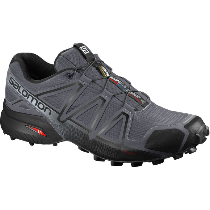 Grey / Black Men\'s Salomon SPEEDCROSS 4 WIDE Trail Running Shoes | 605-WQGLXZ