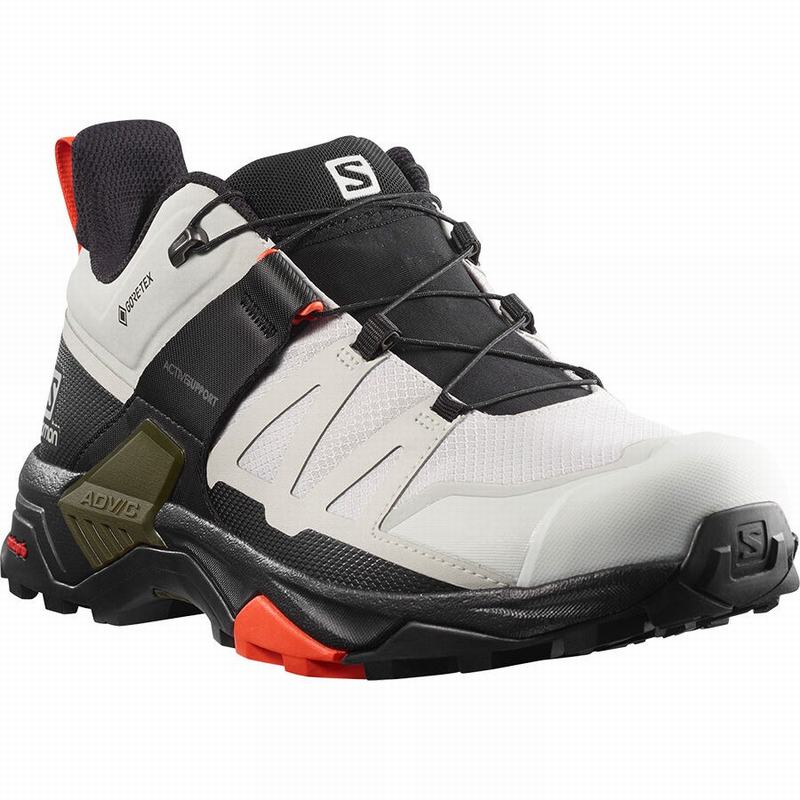 Grey / Black Men's Salomon X ULTRA 4 GORE-TEX Hiking Shoes | 982-GOLYIQ