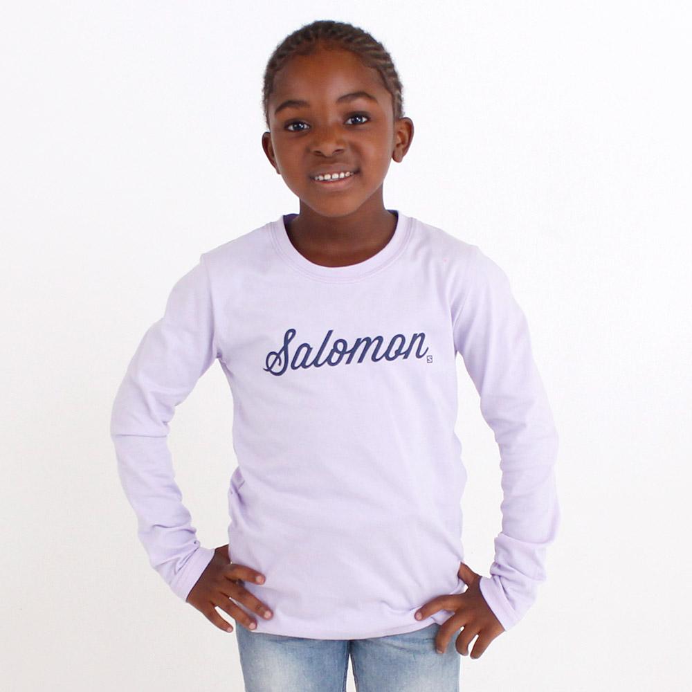 Grey Kids' Salomon SMOOTH LS G T Shirts | 486-WPZVGK