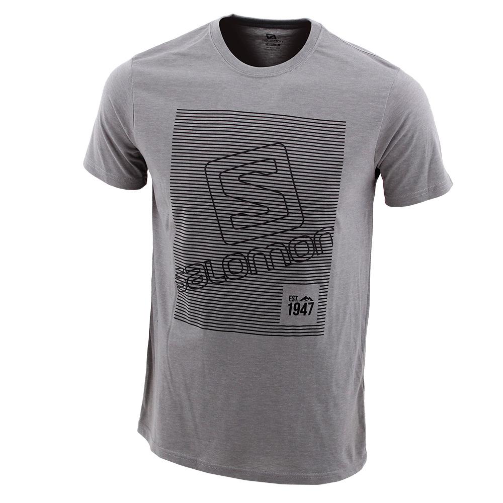 Grey Men\'s Salomon FINELINE SS M T Shirts | 245-MNPQZE