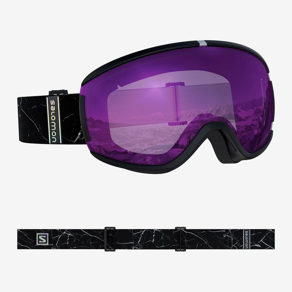 Khaki Women's Salomon AKSIUM OTG BLACK Goggles | 047-UMYJBP