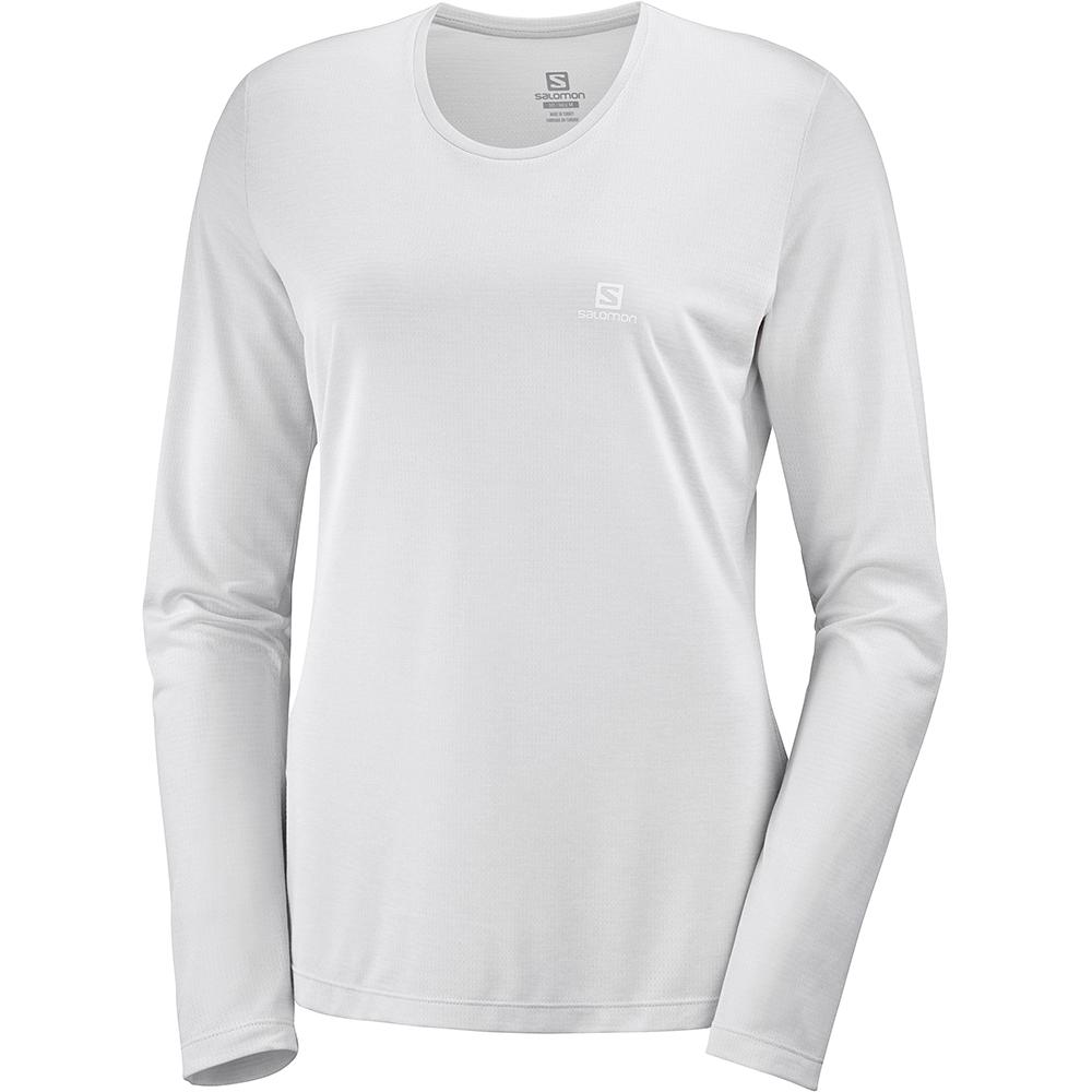 Light Grey Women\'s Salomon AGILE LS W Long Sleeve T Shirts | 670-LXBJDW