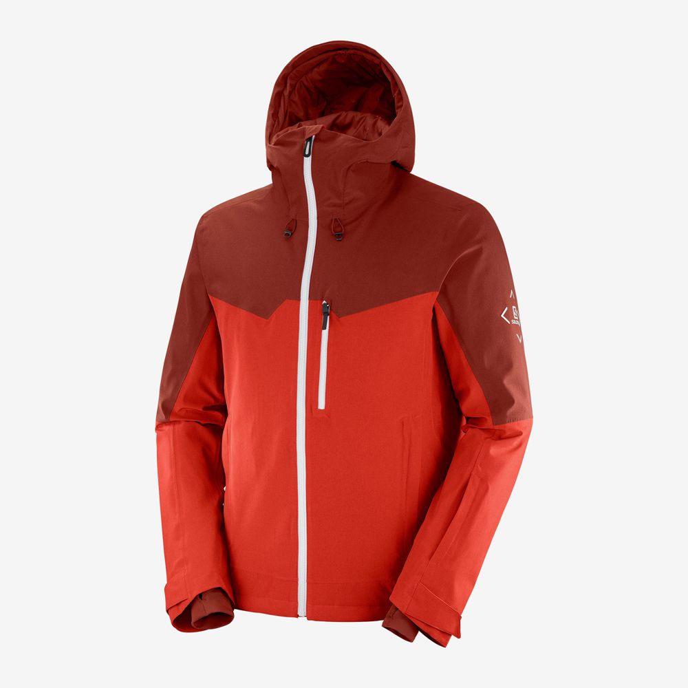 Maroon Men's Salomon UNTRACKED Ski Jackets | 621-WTGQSH