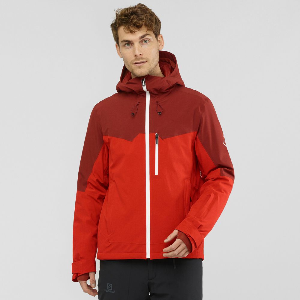 Maroon Men\'s Salomon UNTRACKED Ski Jackets | 621-WTGQSH