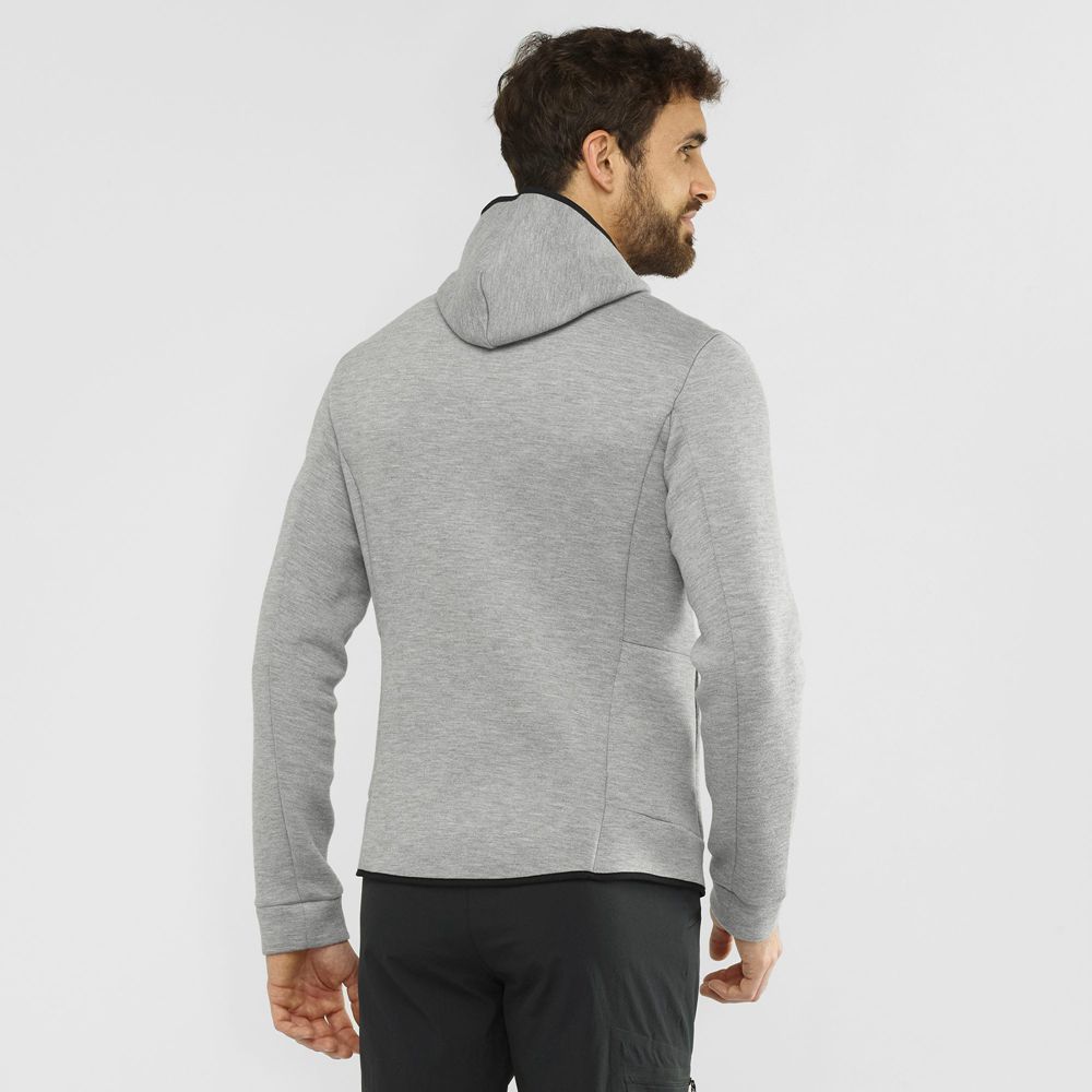 Mid Grey Men's Salomon ESSENTIAL WARM Midlayers | 073-OUYALB