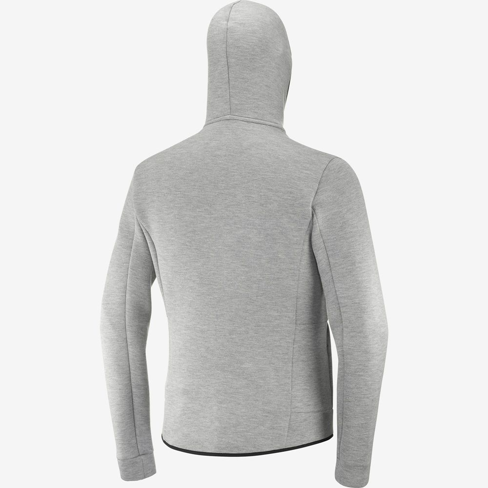 Mid Grey Men's Salomon ESSENTIAL WARM Midlayers | 073-OUYALB