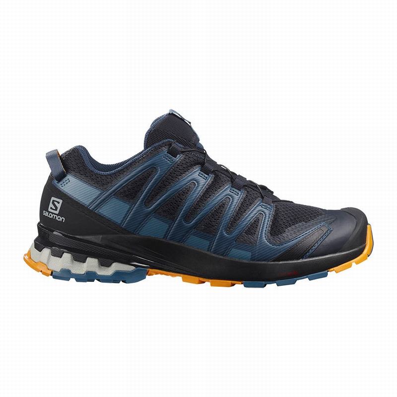 Navy / Blue Men\'s Salomon XA PRO 3D V8 Hiking Shoes | 194-PHXKCW