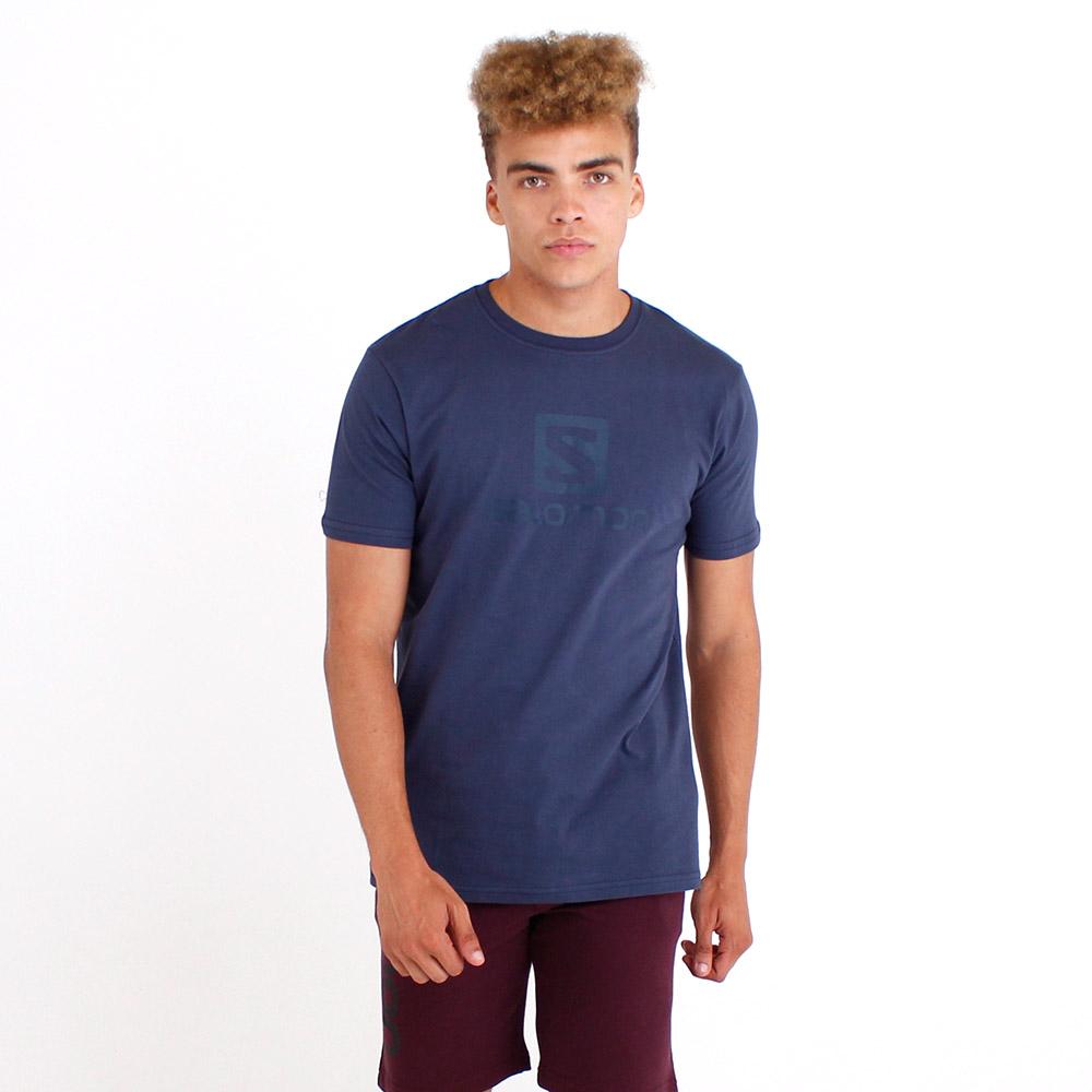 Navy Men's Salomon ACHIEVE SS M T Shirts | 607-UHZIYM