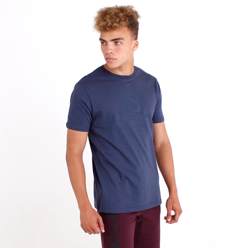 Navy Men's Salomon ACHIEVE SS M T Shirts | 607-UHZIYM