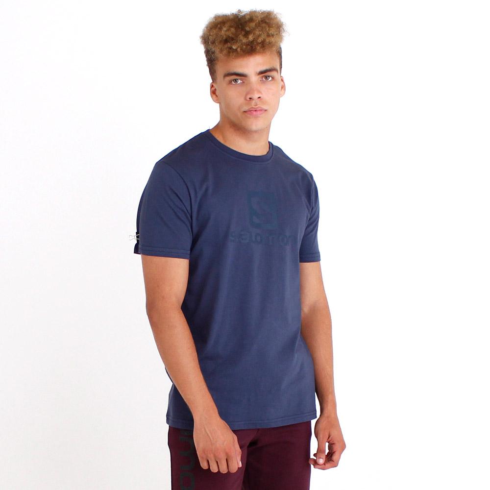 Navy Men's Salomon ACHIEVE SS M T Shirts | 607-UHZIYM